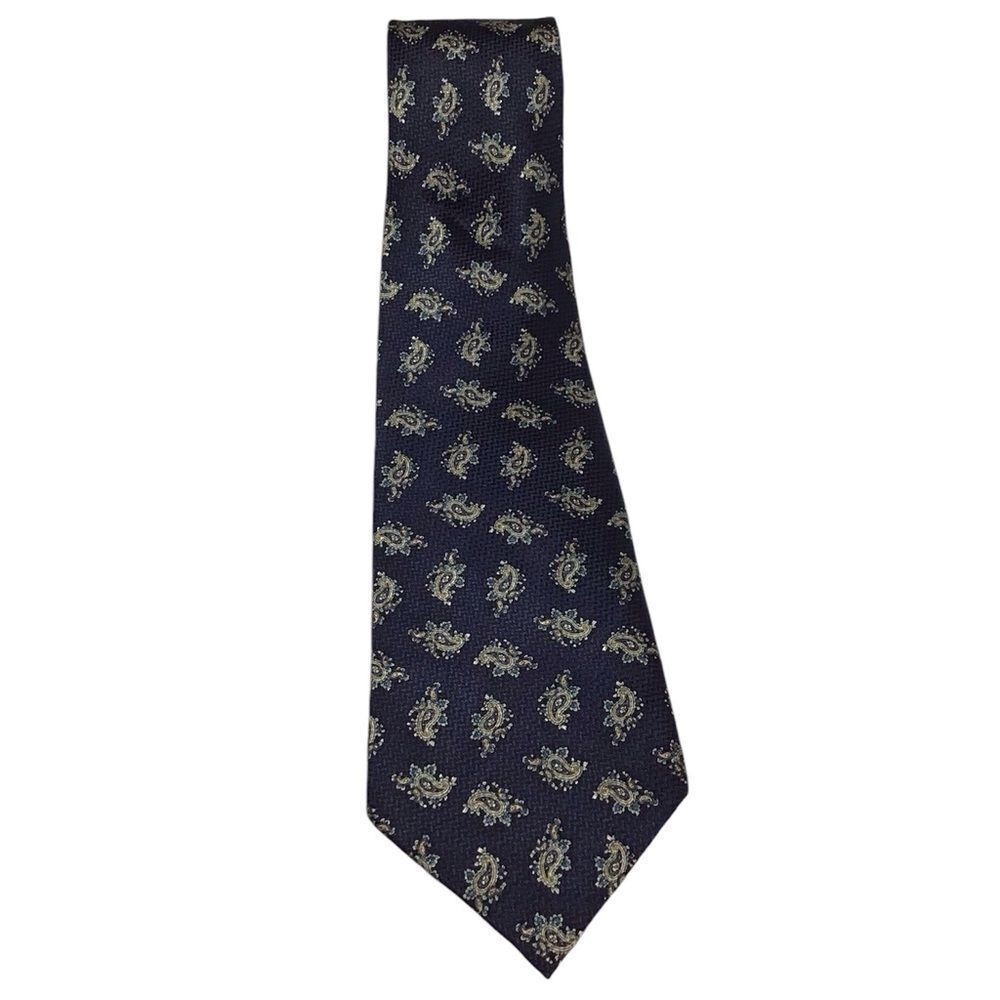 Cattani Of Italy Blue Paisley Print Necktie
